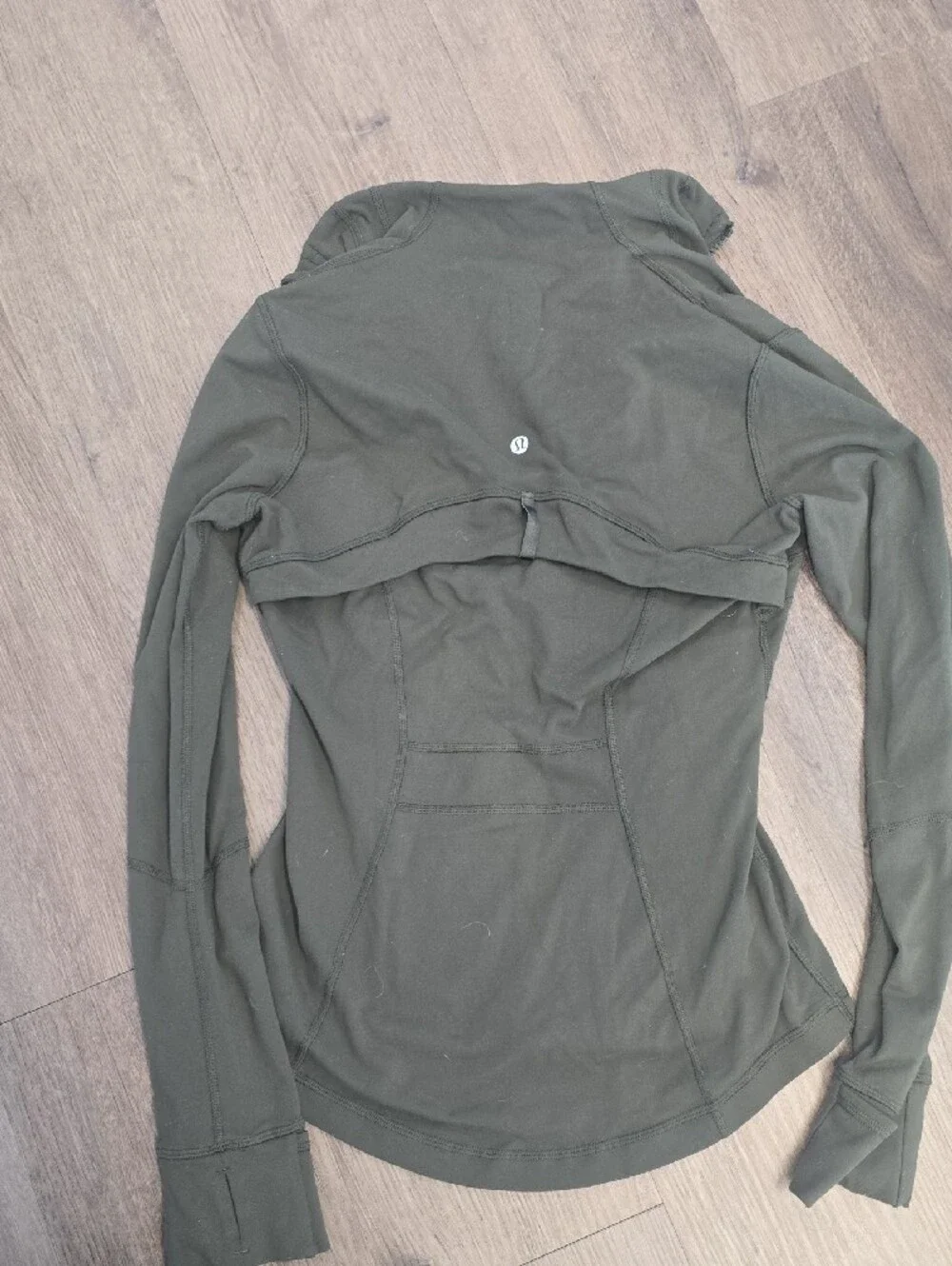lululemon athletica Olive Green Form-Fitting Zip Bomber Jacket
